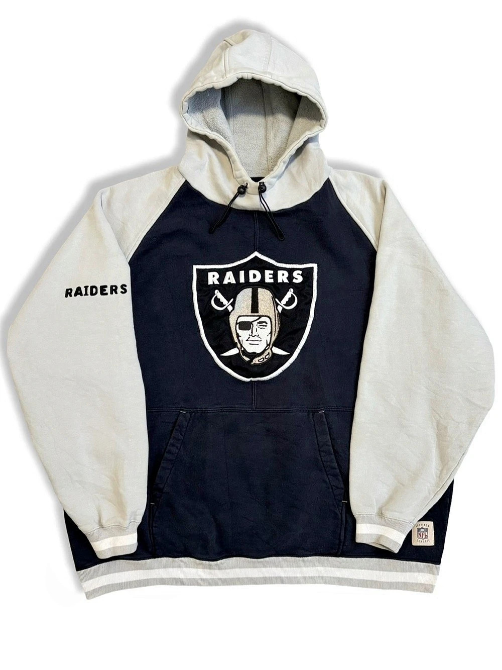 Vintage Reebok NFL Oakland Raiders Hoodie Black & Grey